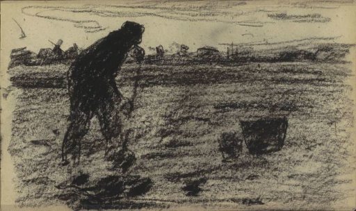 Man in the field, possibly a potato digger