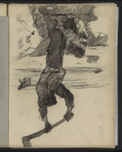 Man with raised axe