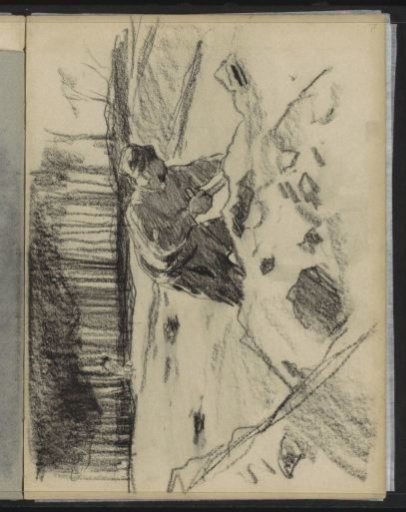 Landscape with digging hei workers