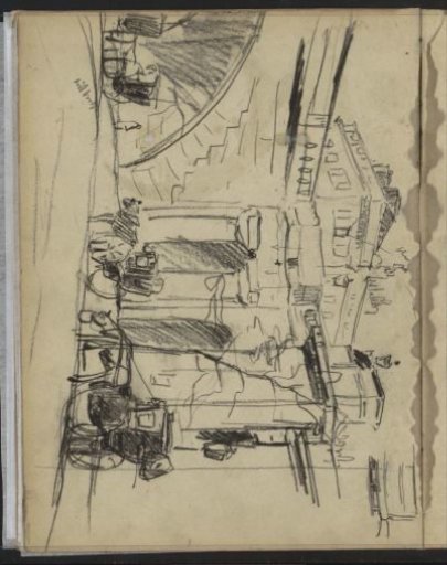 Carriages at Waterloo Bridge in London, opposite Somerset House