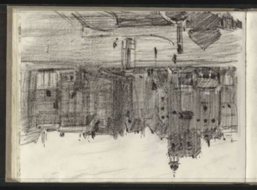 View of the Damrak in Amsterdam with a construction pit