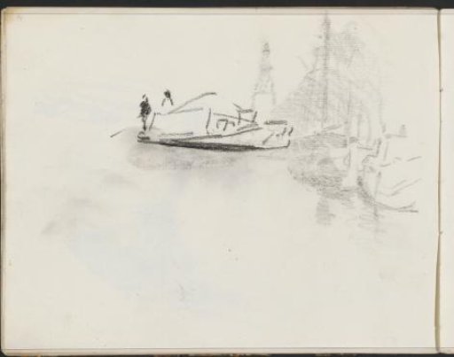 Two figures on a boat