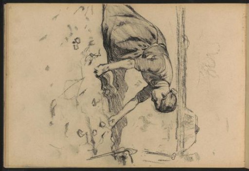 Kneeling woman working in the countryside