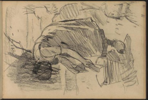 Peasant woman washing in a bucket