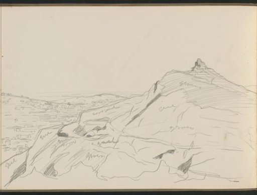 Hilly landscape with buildings