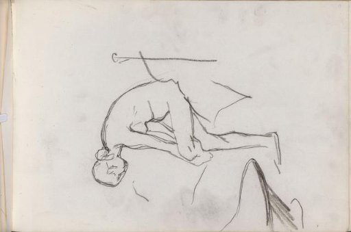 Female nude on a bed rail