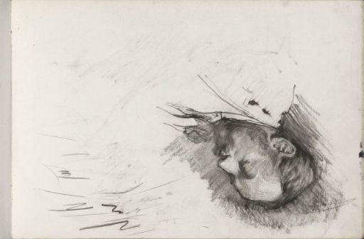 Reclining Man with Closed Eyes, Possibly Frank van Vloten