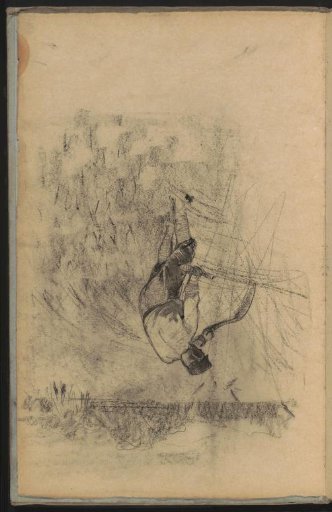 Peasant with a scythe in the field