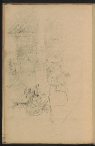Shepherd before a flock of sheep