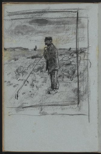 Shepherd leaning on his staff