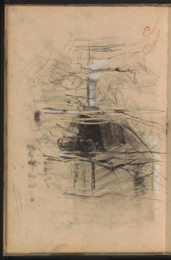 Shepherd with his flock by a sheepfold