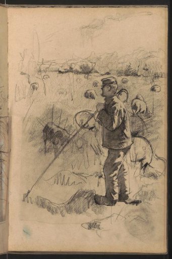 Landscape with a shepherd leaning on his staff