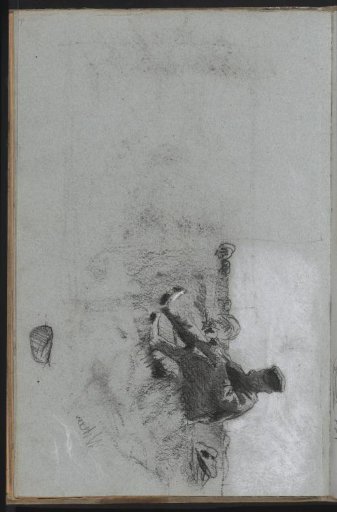 Seated shepherd with his flock