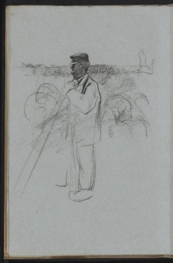 Shepherd leaning on his staff
