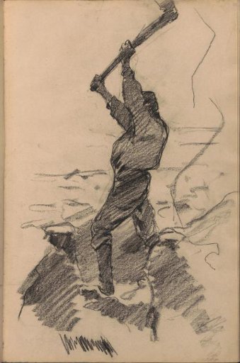 Man with an raised axe