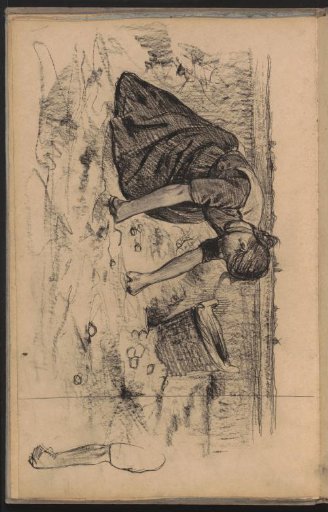 Woman digging potatoes