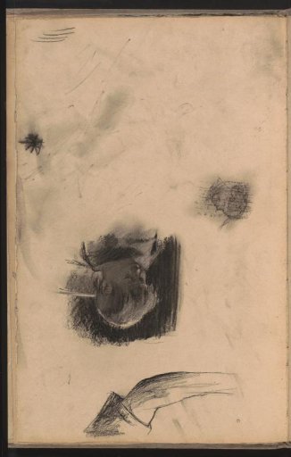 Study sheet with a woman's head, a child, and an arm