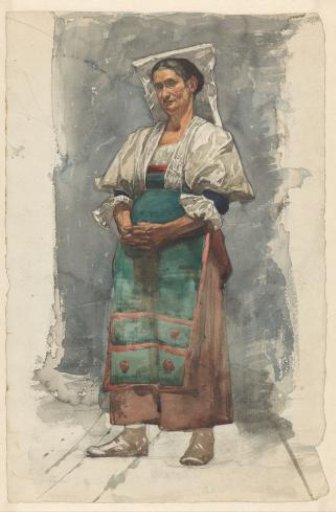 Standing woman in traditional dress
