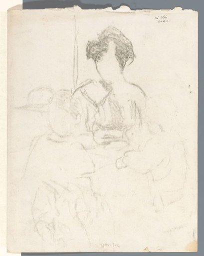 Sketch of mother with children