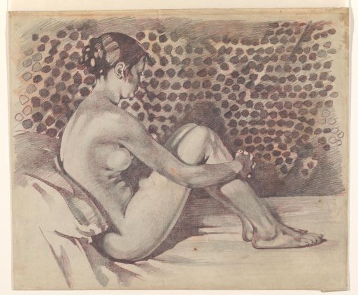 Seated female nude, facing right