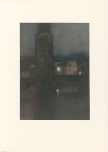 The Montelbaanstoren in Amsterdam by night