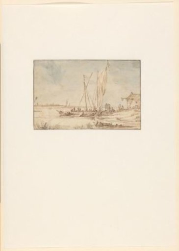 River landscape with a boat