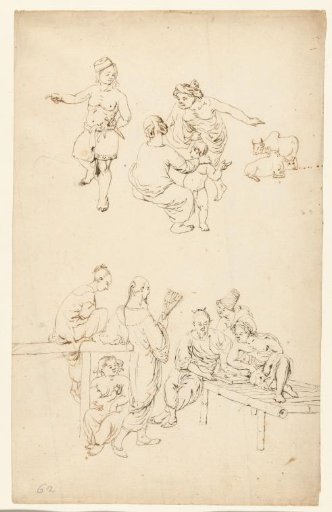 Two groups of figures
