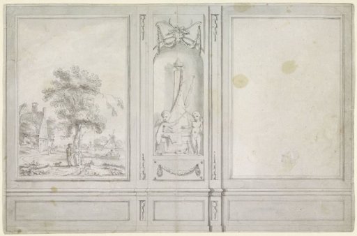 Panels and niche with putti
