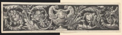 Frieze with interlacing and vase