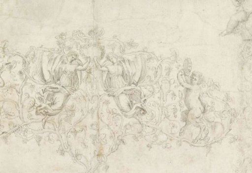 Vine scrolls with satyrs and nymphs