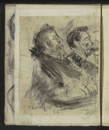 Double portrait of artists Jan Toorop and Charles van Wijk