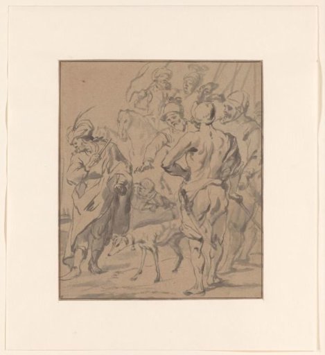 Soldiers, Oriental Figures and a Dog