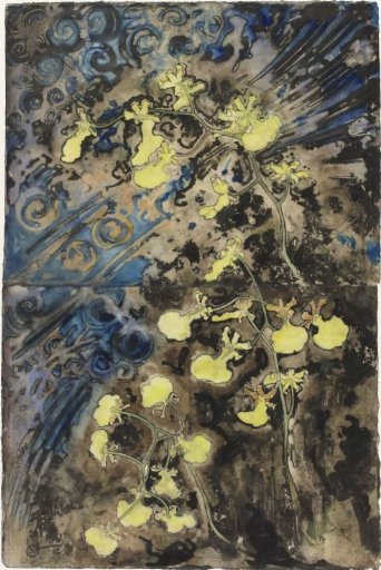 Wall Panel with Orchids