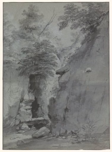 Chasm between rock walls