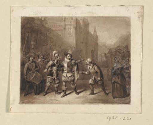 Handing over the key of Huis ter Eem to Spanish soldiers