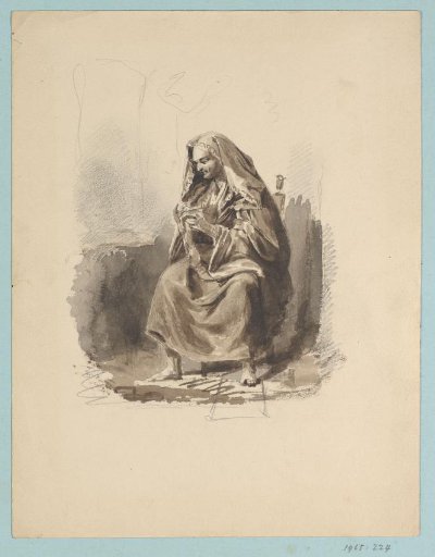 Seated elderly woman