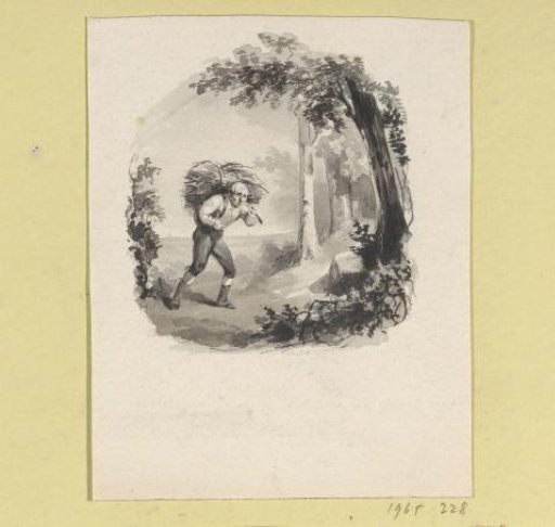 Gatherer on a forest path