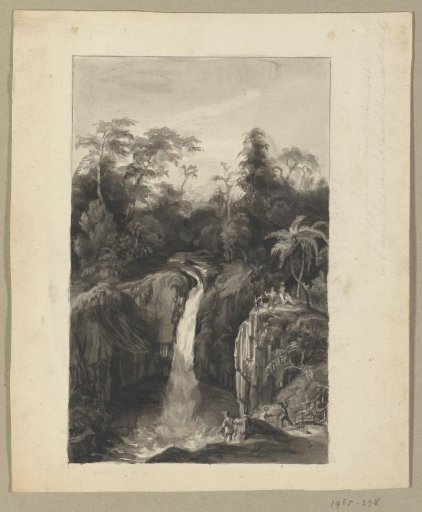 View of a waterfall in Preanger on Java