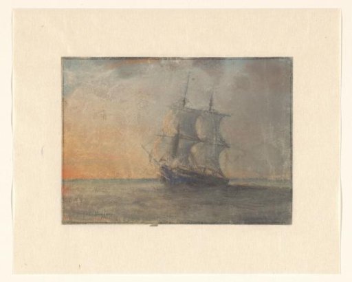 Two-Masted Ship at Sea