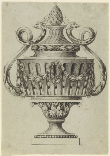 Vase with Garlands and Pinecone