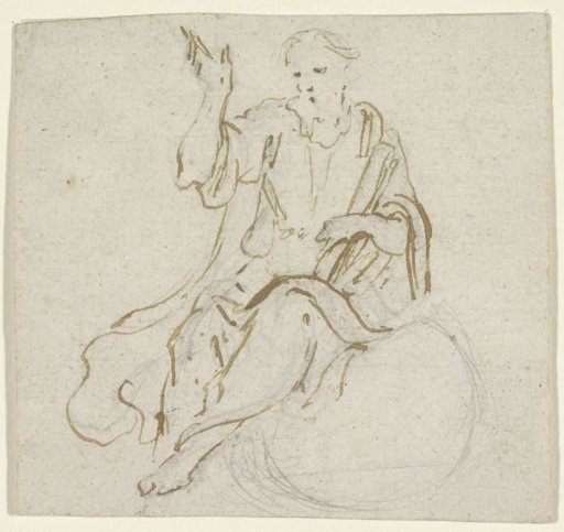 Seated man on a globe