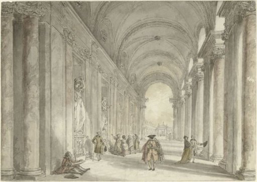 Colonnade of the Casino of the Villa Albani, in Rome