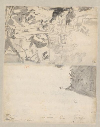 Farmyard with Birds and a Dog