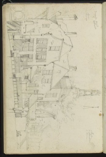 Bemuurde Weerd at Utrecht with a view of the tower of the Old Catholic St. Jacobus Church