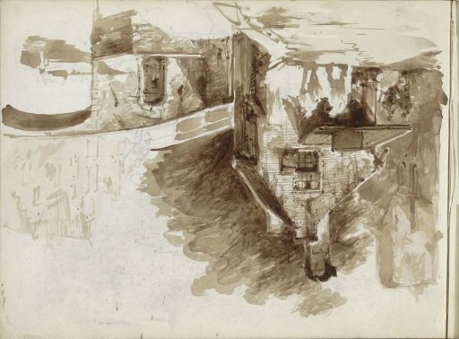 House next to a bridge over a canal