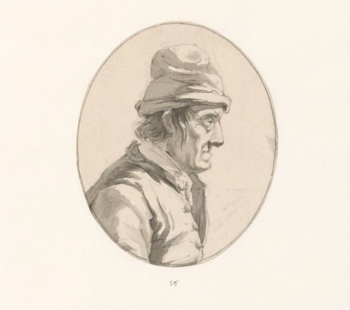Study of a man with a cap, in profile, facing right