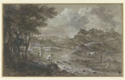 River Landscape with Fisherman