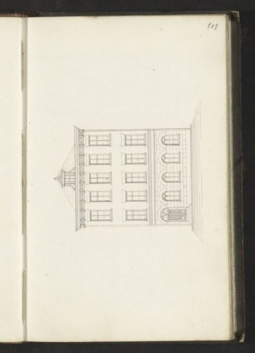 Elevation of the façade of a building