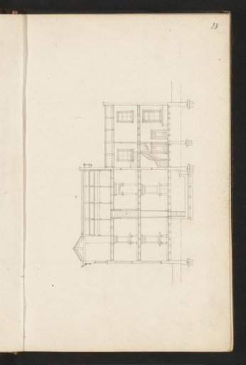 Section of a building along the length