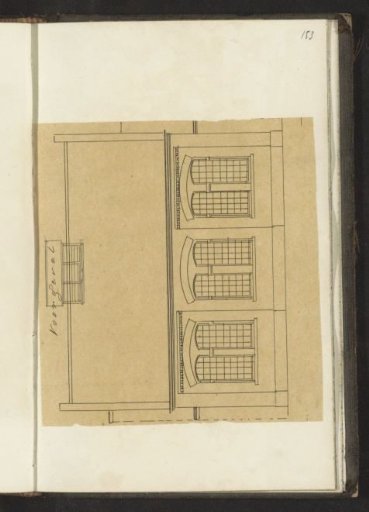 Elevation of the front facade of a building